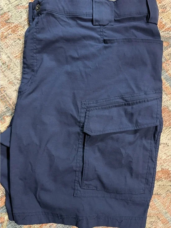 Duluth Men’s Flex Dry On The Fly Navy Cargo Shorts with Flap Pocket Size 48