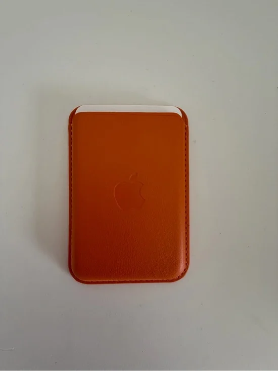 Orange Leather MagSafe Card Sleeve