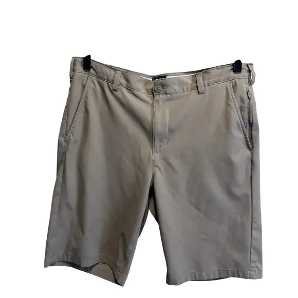 Lands' End Men's 34 Tan Chino Shorts Khaki Flat Front Classic Prep Casual 11