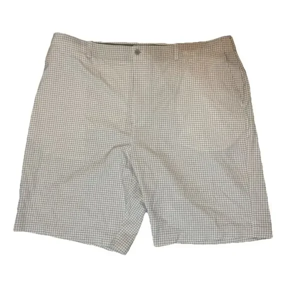 Ben Hogan Performance Golf Shorts Men’s Size 46 White & Gray Plaid Stretch Fit
