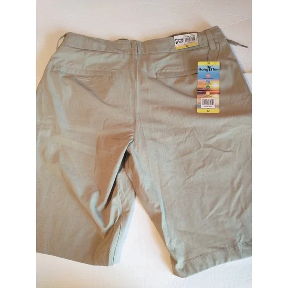 Hang Ten Men's Hybrid Lightweight 4-Way Stretch Comfort Quick‎ Dry Shorts Khaki