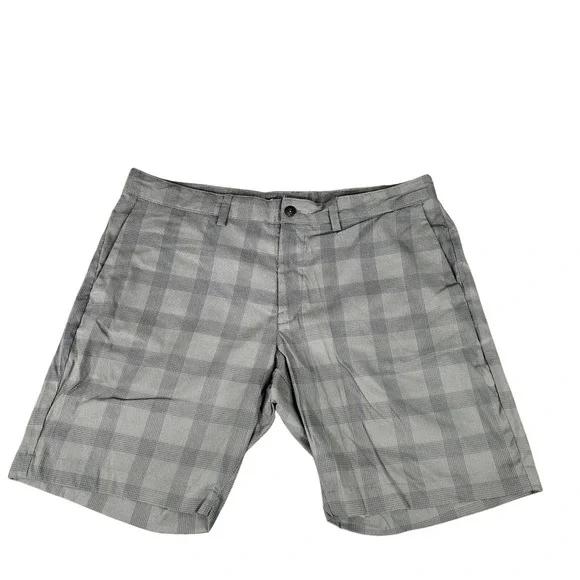 NorthFace Plaid Short 40 Men Nylon Flat Front Gray 9