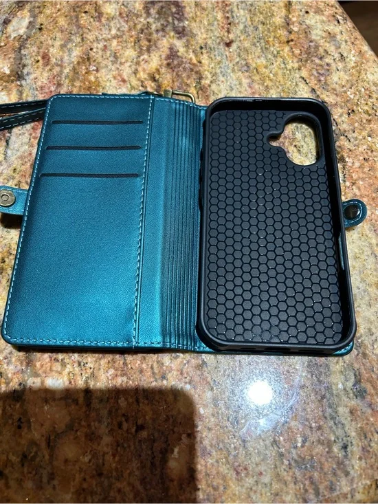 Teal Wallet Phone Case with Card Slots