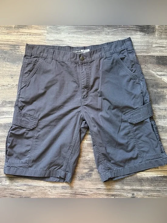 Carhartt gray relaxed fit cargo shorts men’s 38 workwear casual utility