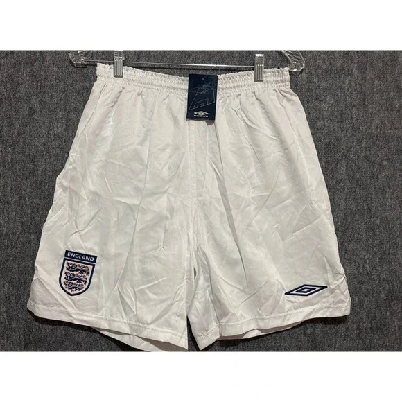 Umbro England National Team Soccer Shorts Mens Large White 2007 Official NWT