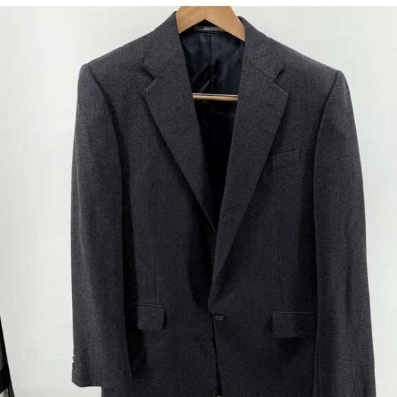 Hickey Freeman Blazer 40R Madison Sport Coat Brown‎ LambsWool 2 Button *flaws*