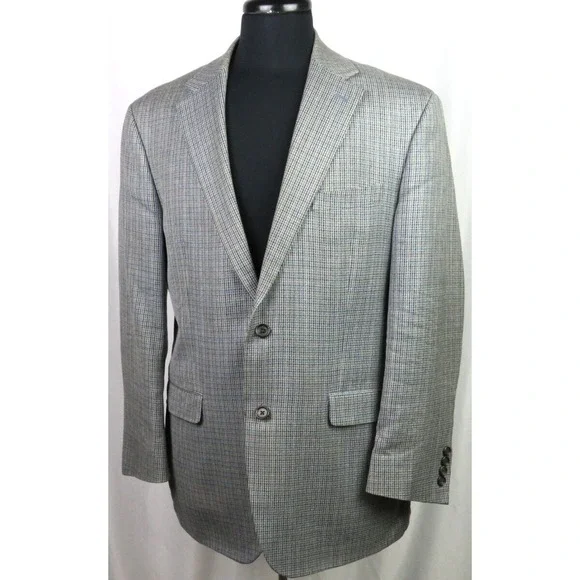 Lauren Ralph Lauren Silk/Wool Houndstooth‎ 2 Button Sport Jacket Men's 41R