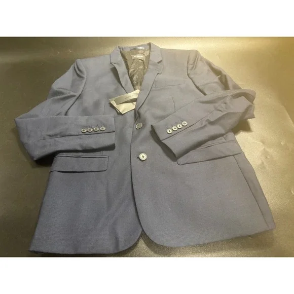 The Kooples Micro Angel Fitted Suit Navy Blue Wool Men's Blazer Size FR 48 $575‎