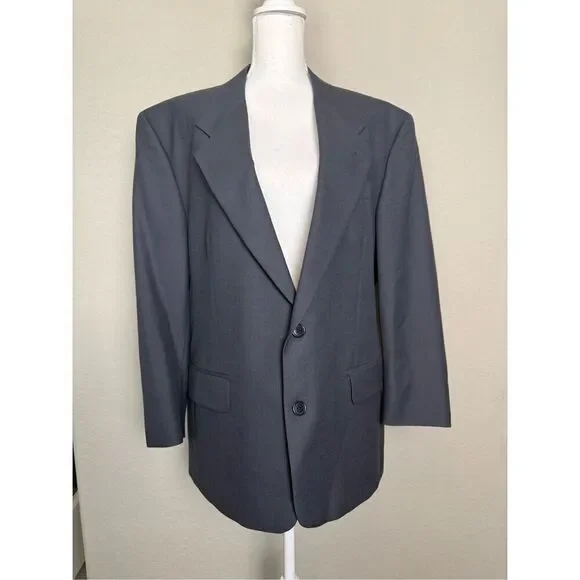 Men’s Gray YSL Yves Saint Laurent Suit Jacket Wool EU 48 US 38