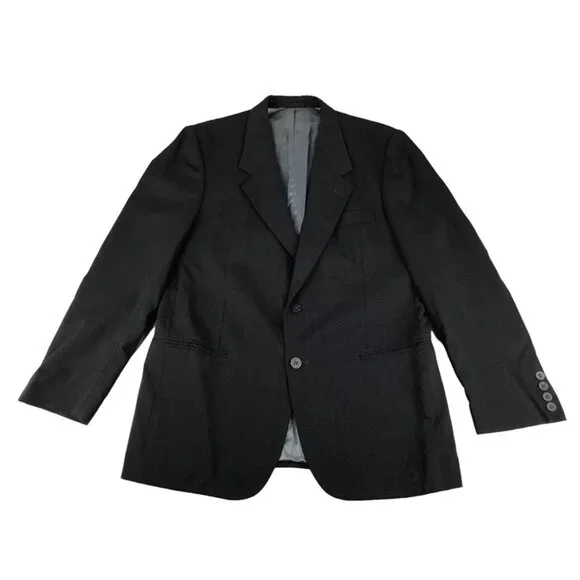 Jean Paul Germain‎ Mens Black Wool Inner Pockets Notch Collared Blazer Size 40 R