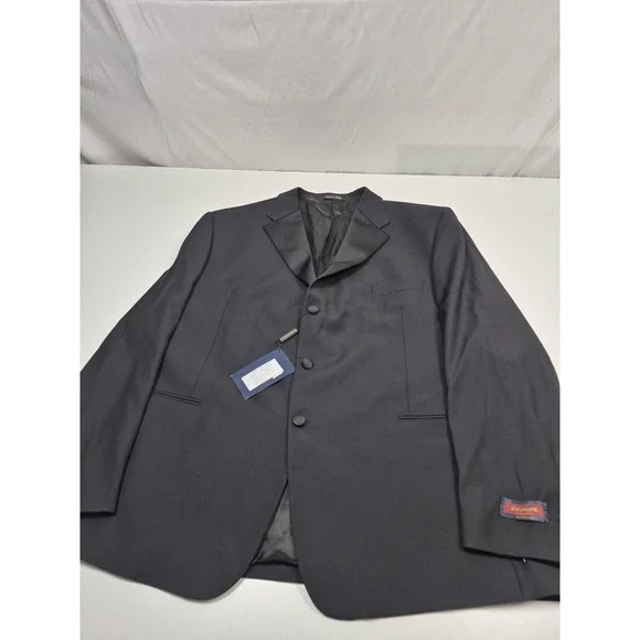 Roberto Zanieri Tuxedo Suit Jacket Men's 46R Black Super 100s Wool Italy NWT