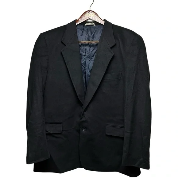 Italy 100% Cashmere 2 Button Black Blazer Sports Jacket SZ XL 48 Bloke Giorgio V