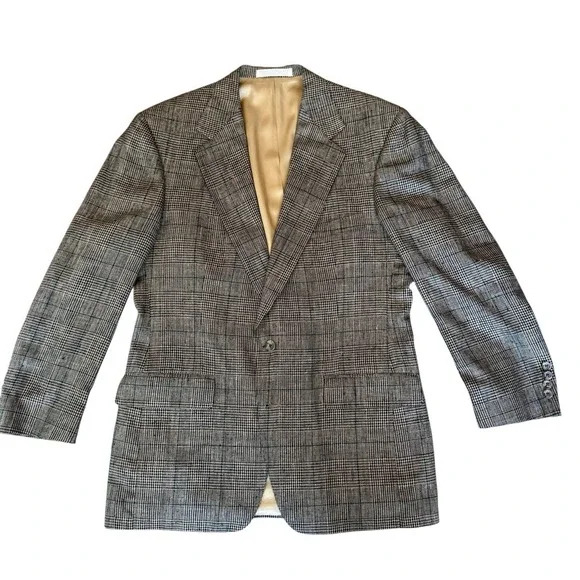 Silk Glen Plaid Blazer SOUTHAMPTON for NORDSTROM Men's 41R Sport Coat Jacket