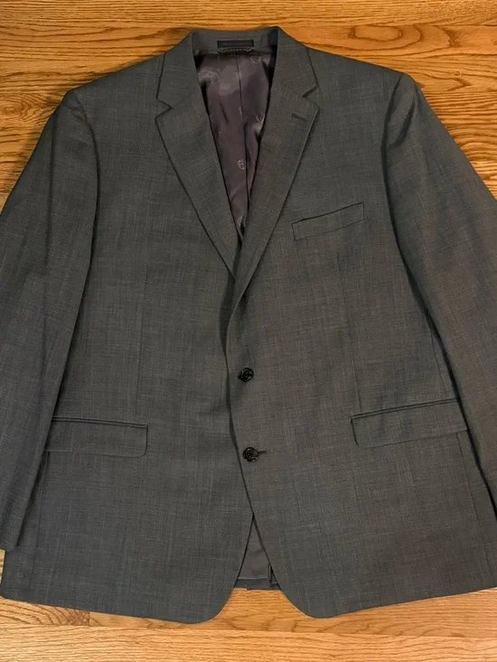 Lauren Ralph Lauren Men’s Gray Wool Blend Suit Jacket Blazer 48L 2 Button