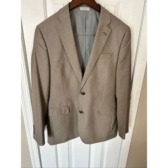 J. ferrar light brown blazer jacket slim fit two cotton size 40R