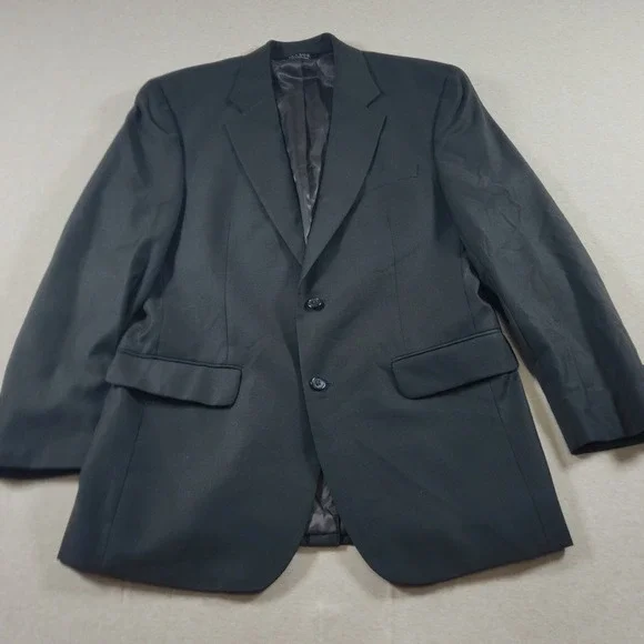 Jos A Bank Mens 41R Charcoal Gray 100 Wool Blazer Two Button Sport Coat Suit