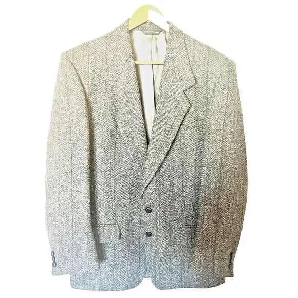 Harris Tweed Vintage Blazer Coat Wool Jacket Men’s Medium Made In Canada