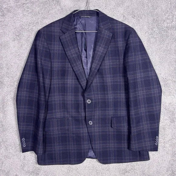 S Cohen Sport Coat Mens 42S Trabaldo Togna 1840 Wool Windowpane Check Prestige