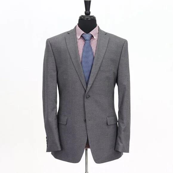 Alfani 40S Gray Solid 2-Button Sport Coat Blazer Jacket W029
