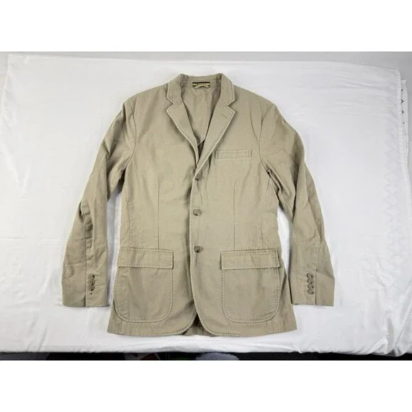 Rugby Ralph Lauren Sport Blazer Jacket Men Size M Chino Cotton Khaki/Beige