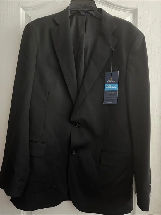 Stafford Coolmax Black Men's Two-Button Blazer40 regular suit jacket business