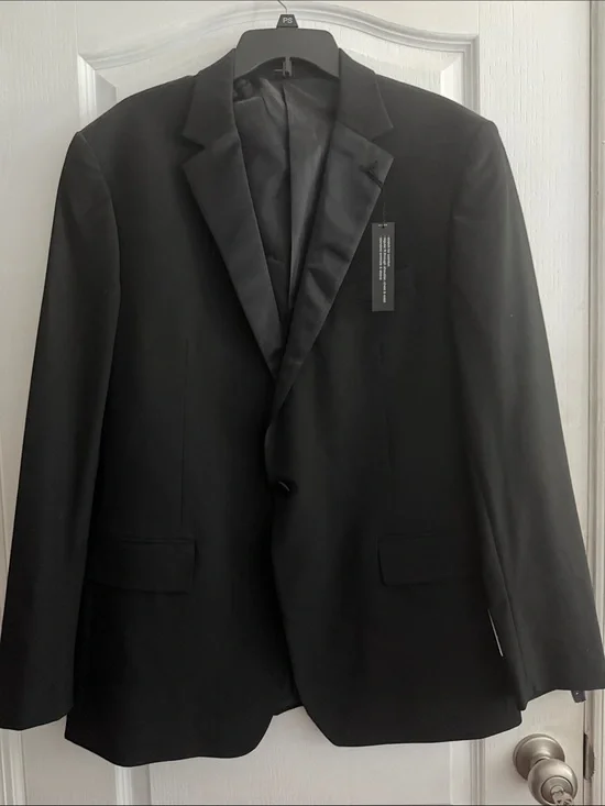 jf j.ferrar Black Single-Button Tuxedo Jacket 46 long suit jacket blazer