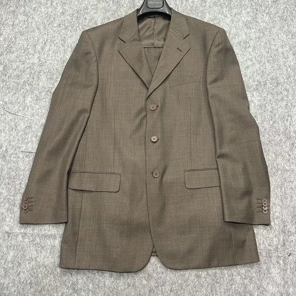 Capezzio Uomo Super 140s Merino Wool Men's Suit Jacket Coat 3-Button - Size 42L