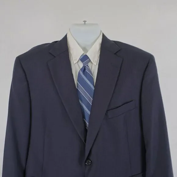 Hart Schaffner Marx Gold Trumpeter‎ Nordstrom Wool Blue Herringbone Blazer 44S