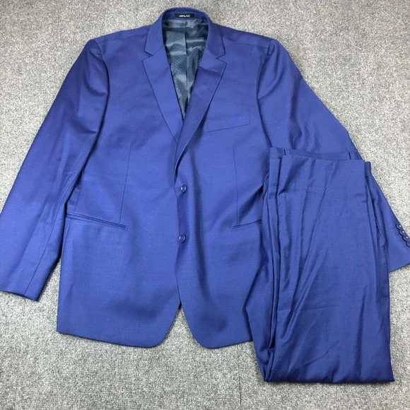 Mantoni Mens Royal Blue 100% Fine Wool 2 Button Suit Set M40901 Size 36R