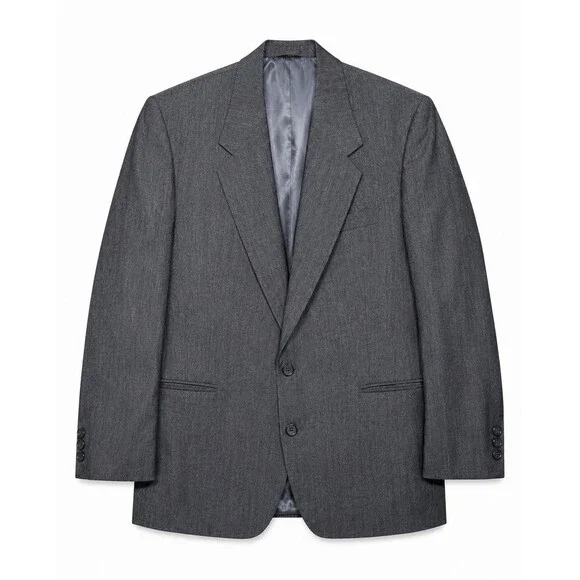 Carlo Briani Vintage Men’s Blazer Dark Grey Light Pinstripe Size 42R