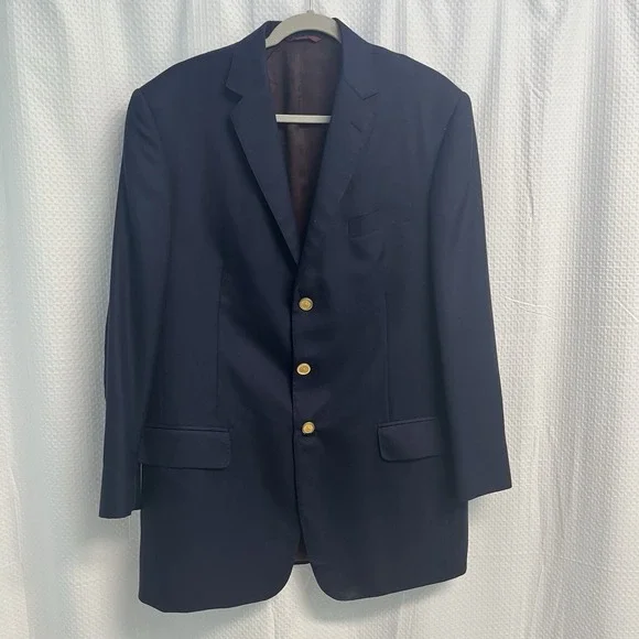 Loro Piana men's Navy Blue Cashmere cloud Blazer Gold Buttons luxury