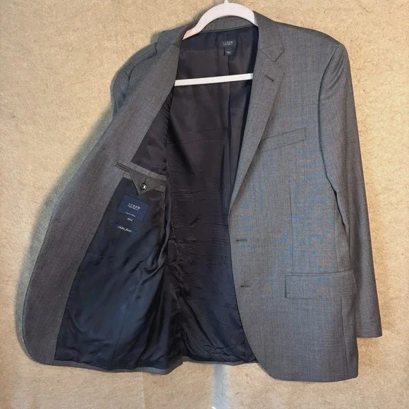 J. Crew Ludlow Blazer Mens 40R Gray Blue Wool‎ Tollegno 1900 Italian