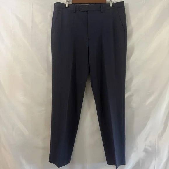 Nautica Mens Solid Navy Marine Blue Stretch Suit Dress Pants Only 36x32 New Macy