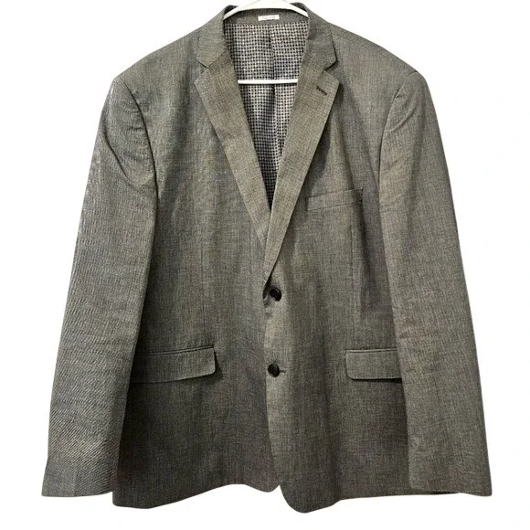 Saddlebred Mens Two Button Notch‎ Lapel Sport Coat Blazer Jacket Preppy Gray 48R