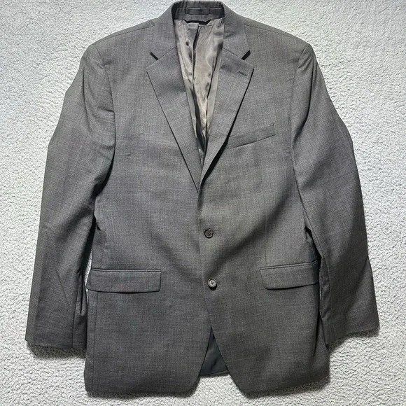 RALPH LAUREN 100% Wool Basket weave Mens 44L Sport Jacket Suit Blazer Coat 2 Btn