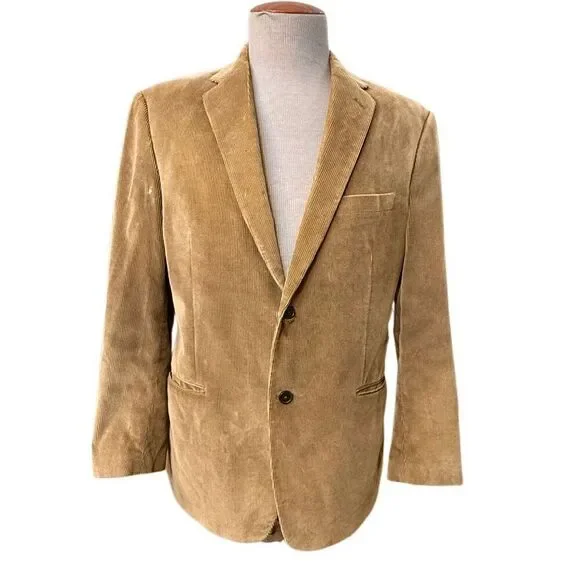 Saddlebred Men’s Tan Corduroy 2-Button Sport Coat Sz. 40 R