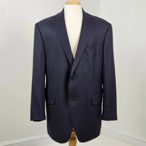 Hart Schaffner Marx Loro Piana Cashmere Blue Suit Jacket | Minor Flaw | Men's 46