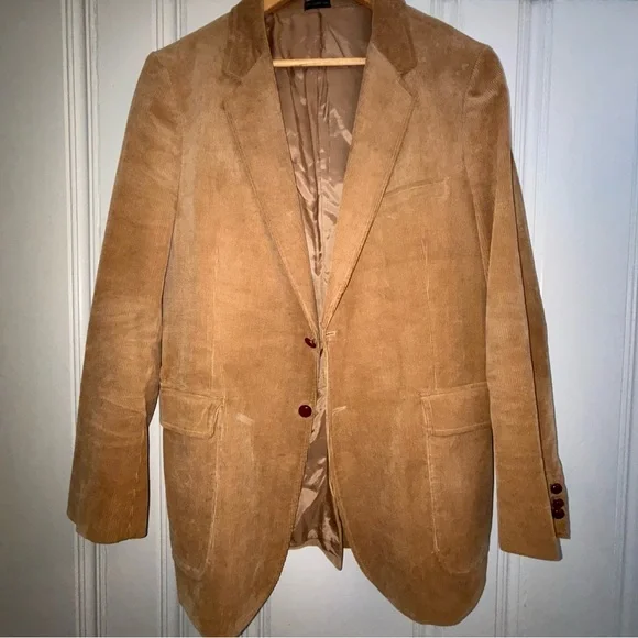 Vintage men’s camel corduroy sportcoat blazer 38 old money country club academia