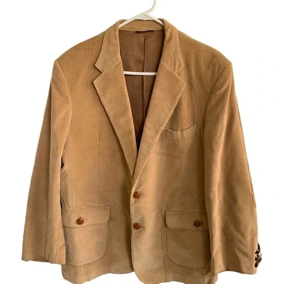 Vintage Corduroy Cowboy Rancher Western Jacket Elbow Patches Men’s Size 44R