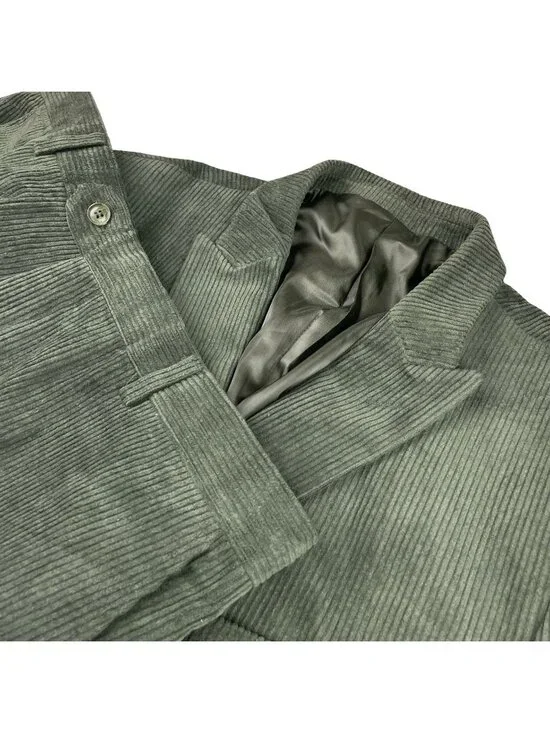 Alain Dupetit Men's Corduroy Double Breasted Suit Green • 44R US | 38x28