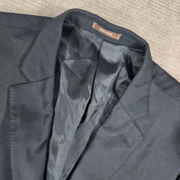 Peter Millar Mens 48R Black‎ 100% Wool Two Button Tailored Suit Jacket Blazer