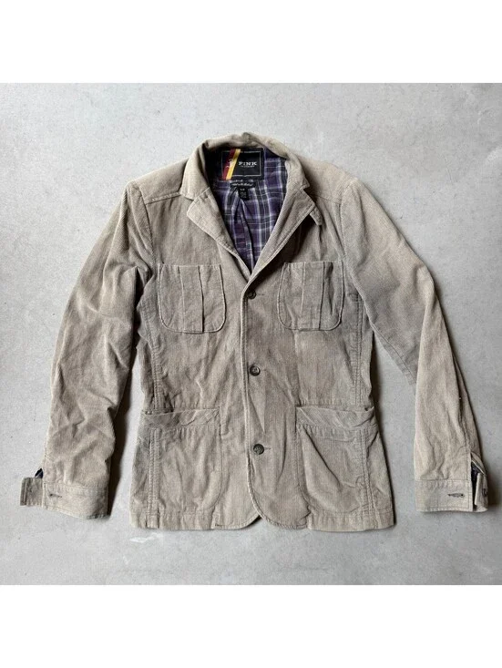 Fink Clothing Men's Beige Corduroy Sport Coat Jacket Size Small