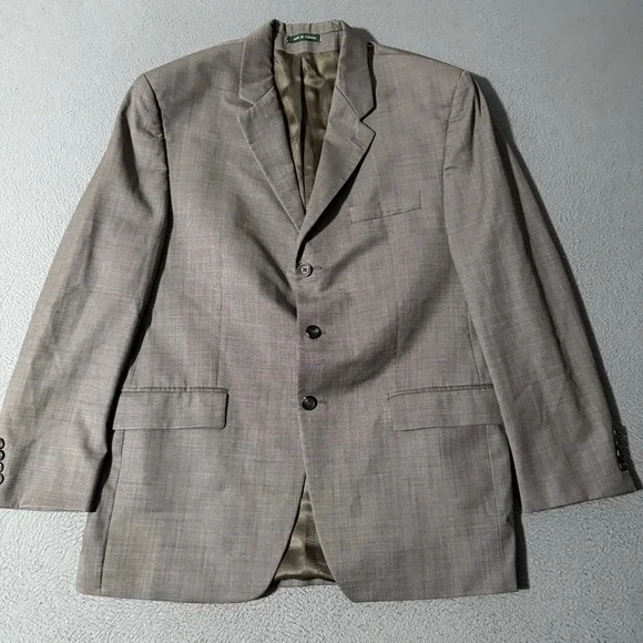 Vintage Lauren Ralph Lauren 3 Button Blazer Suit Jacket‎ 42R Gray Wool