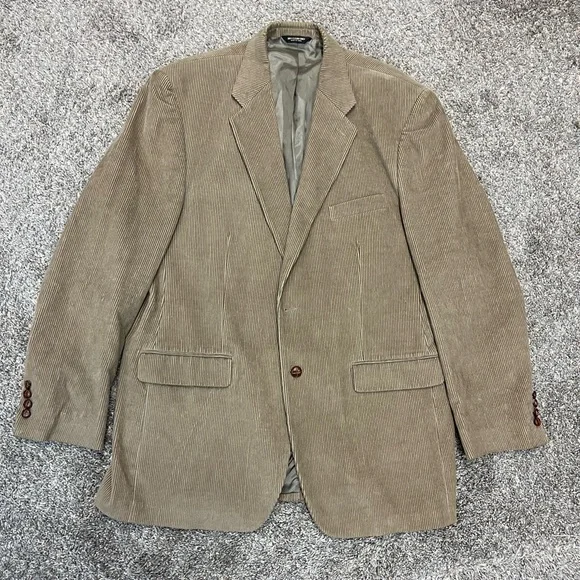 Lauren Ralph Lauren jacket mens 44L tan khaki corduroy sports coat blazer‎