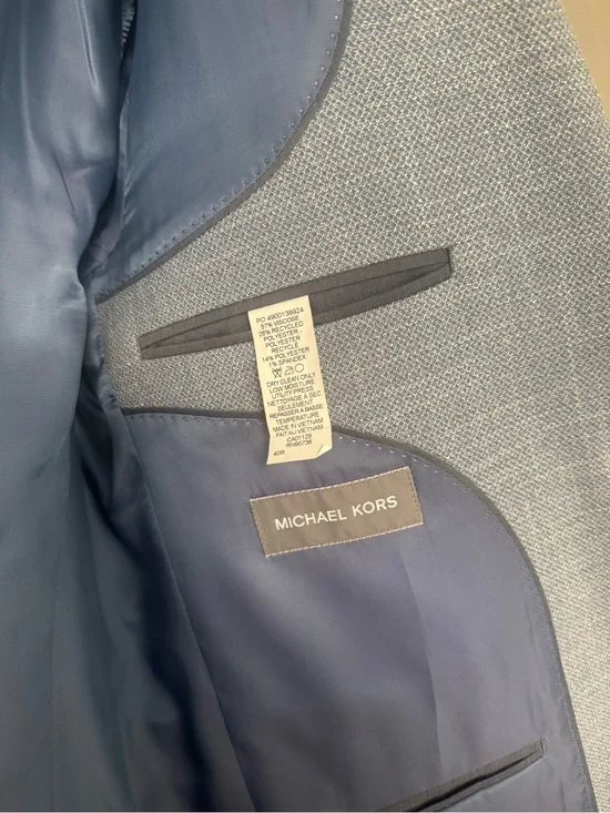Classic Blue and Silver Men's Blazer - Modern Tailored Sport Coat