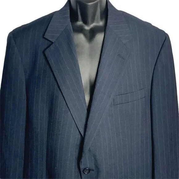 Brooks Brothers Wool Blazer Jacket 43 Navy Striped