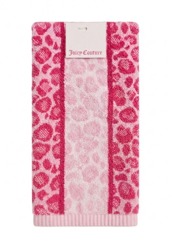 Juicy Couture Pink Leopard Stripe Hand Towel