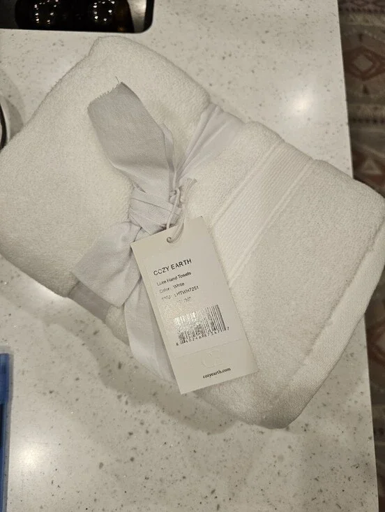 Cozy Earth Luxe Hand Towels - White
