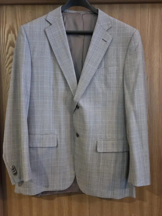 Sartoria Ravazzolo Italian Wool Suit Jacket Blazer 54 R 44 R Glen Plaid
