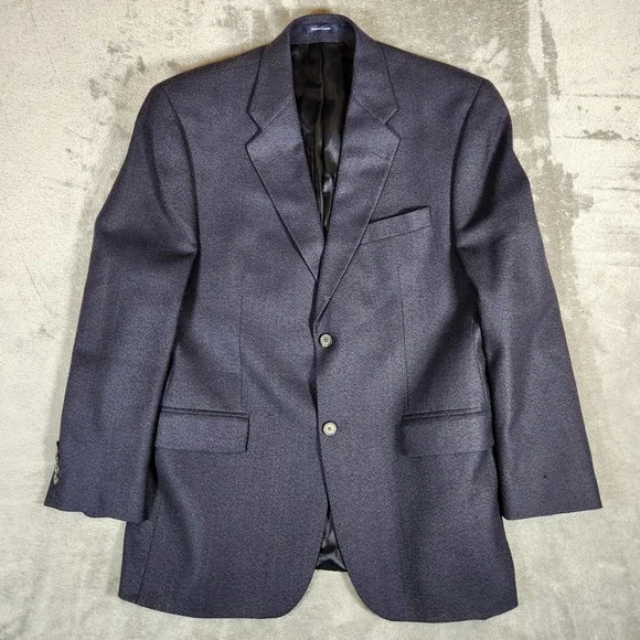 RRL Double RL Ralph Lauren Blazer Men's Gray/Blue 41 Wool 2 Button Jacket HOLES‎